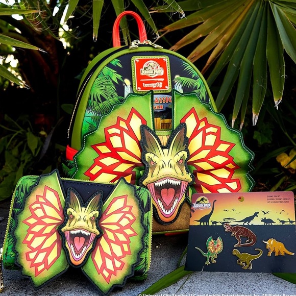 Loungefly Handbags - Loungefly Jurassic Park Dilophosaurus, Amazon Exclusive Set